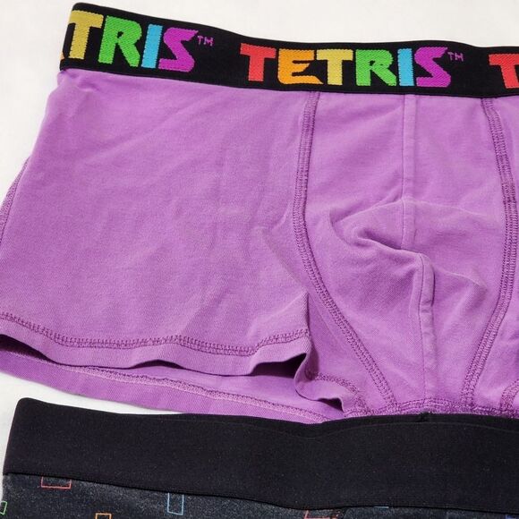 H&M Men's Tetris Game Purple Short Boxer Briefs Trunks Set of 2 Size Large L - Picture 2 of 8